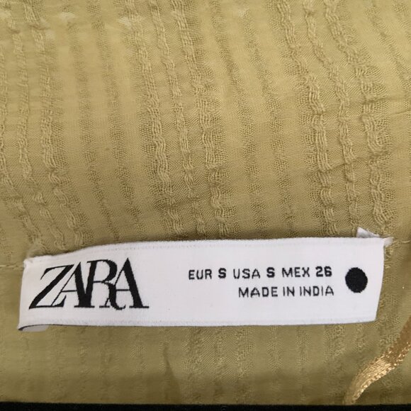 Zara Women's Embroidered 100% Cotton Tunic Maxi Dress Shisha Green Size S - Picture 10 of 14